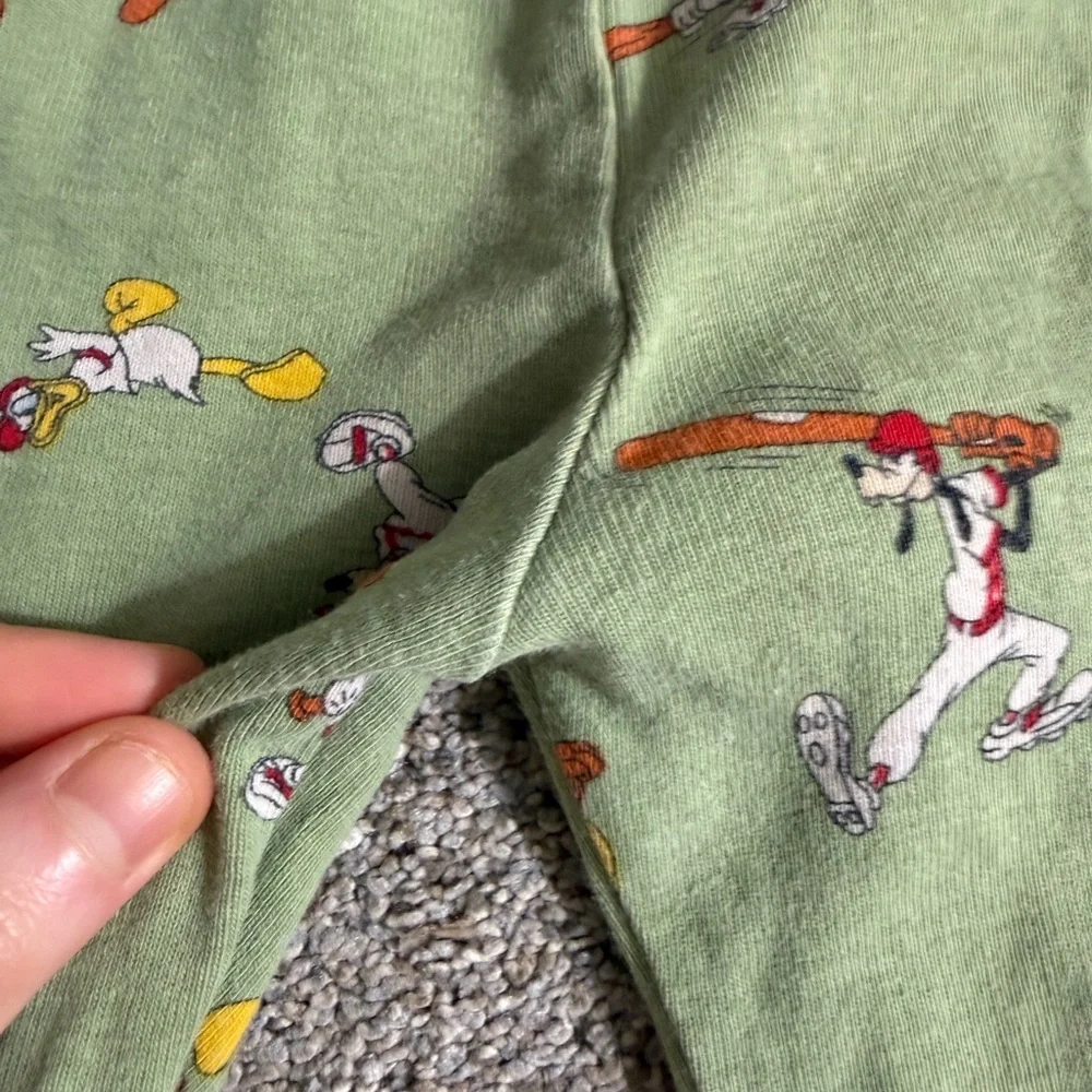 Janie and Jack Good Night Pajama in Disney Mickey Mouse Baseball Green Size 3